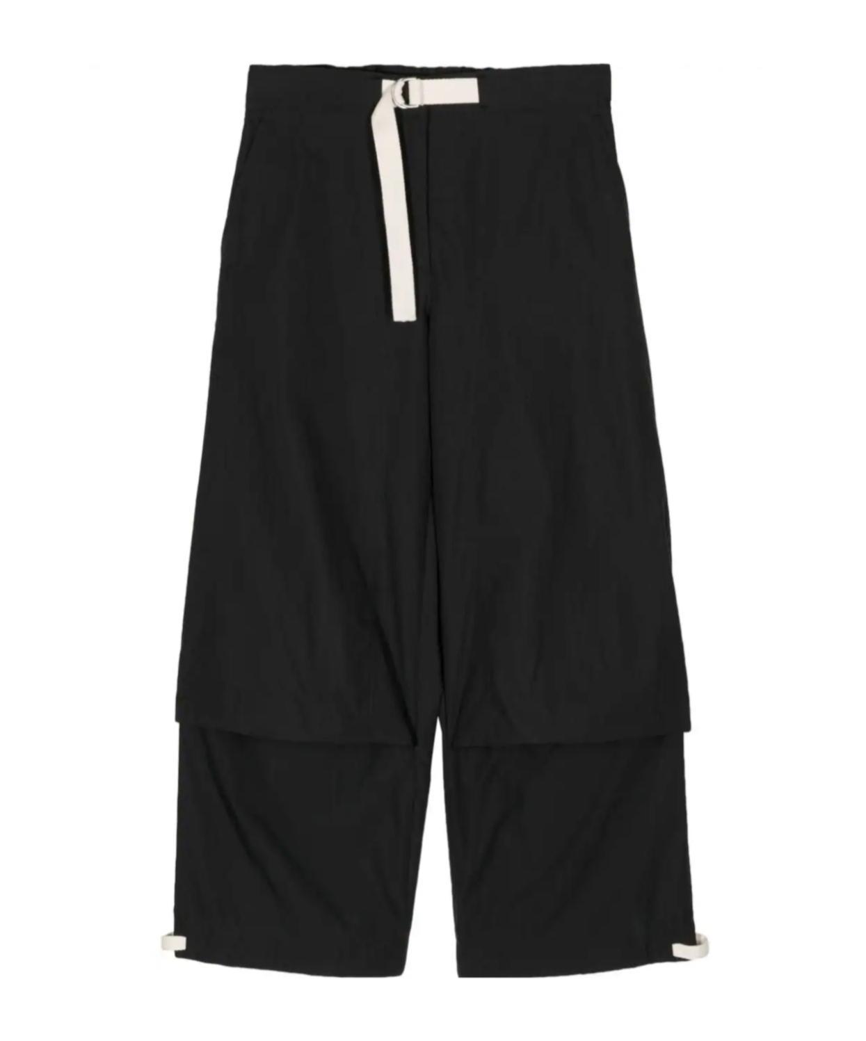 JIL SANDER Drawstring Cropped Trousers In Black Product Image