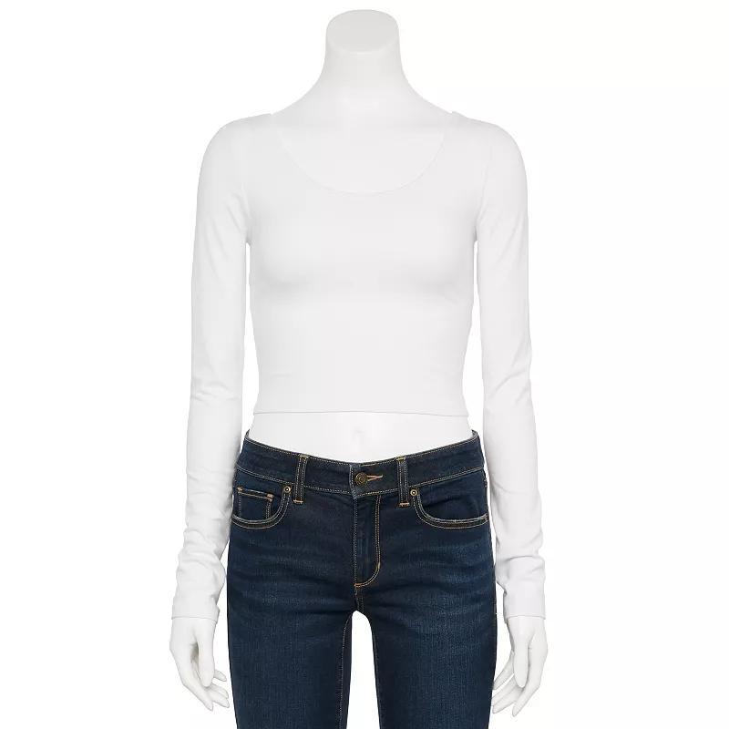 Juniors SO Long Sleeve Cropped Tee, Womens Product Image