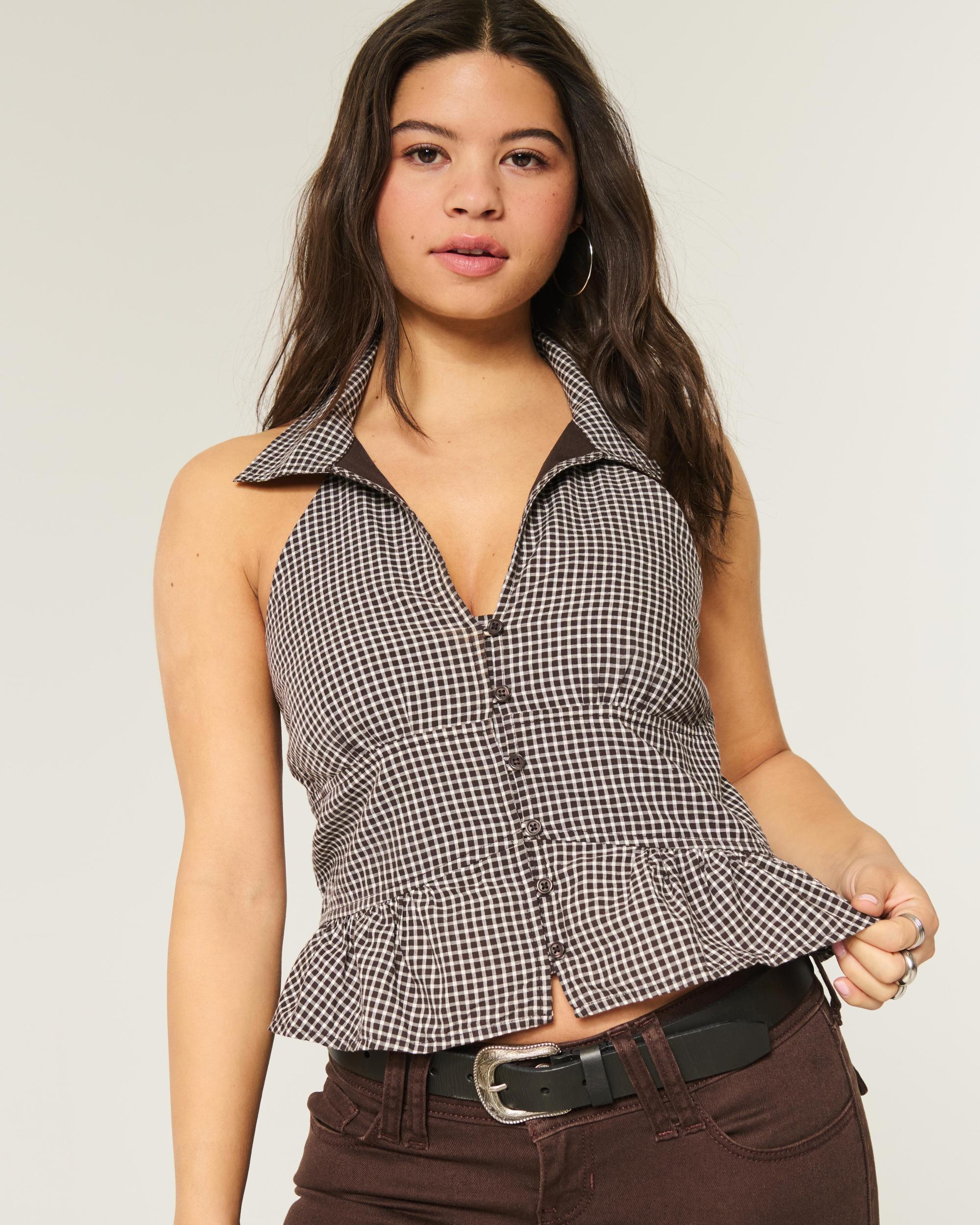 Collared Halter Blouse Product Image