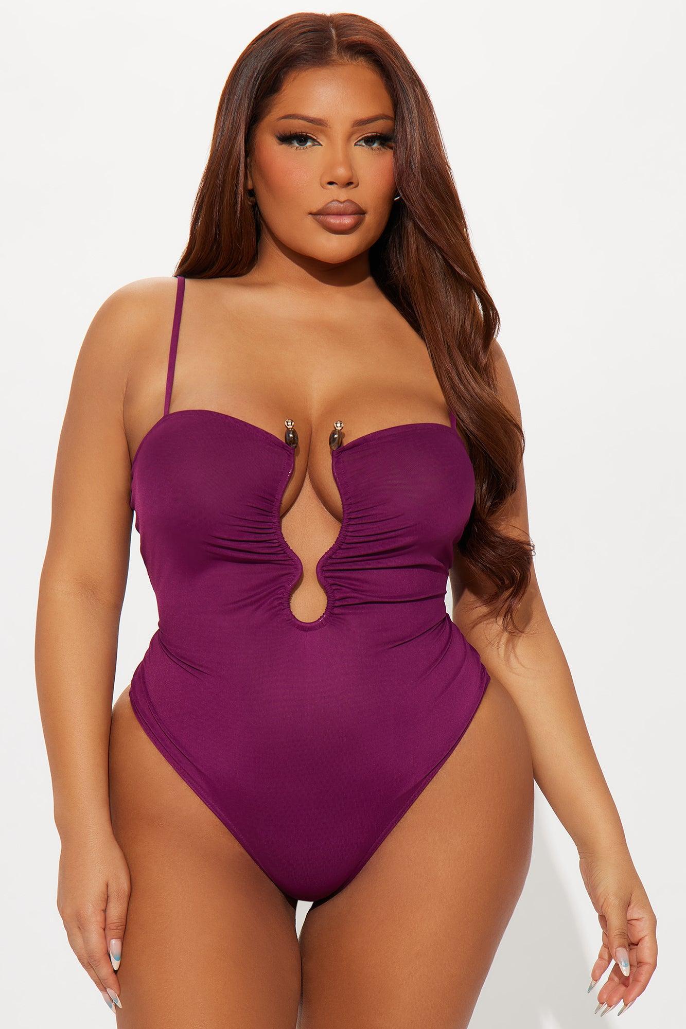 Let Loose Mesh Bodysuit - Plum Product Image