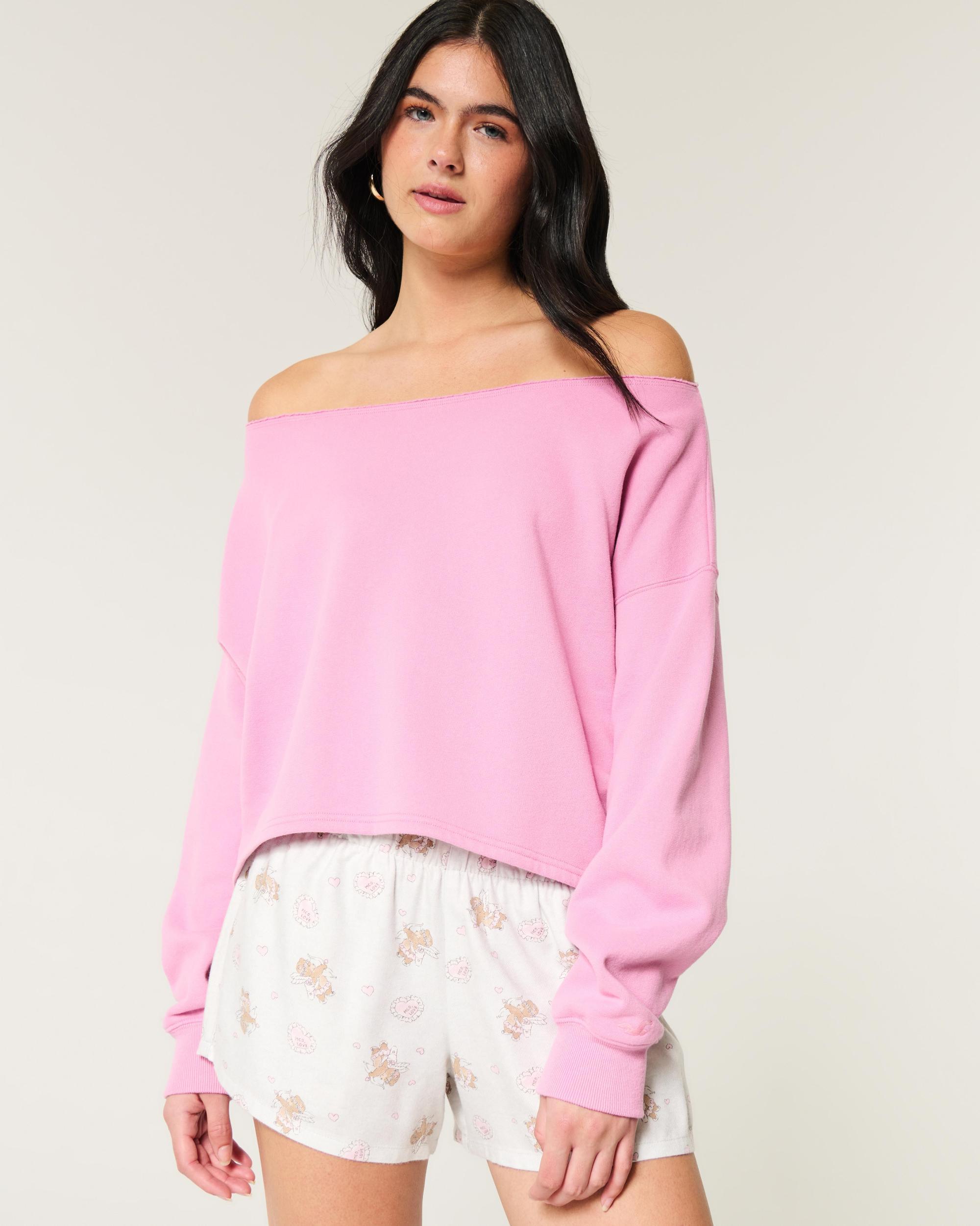 Easy Double Off-the-Shoulder Sweatshirt Product Image