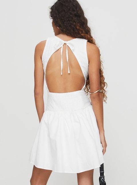 Square It Mini Dress White Product Image