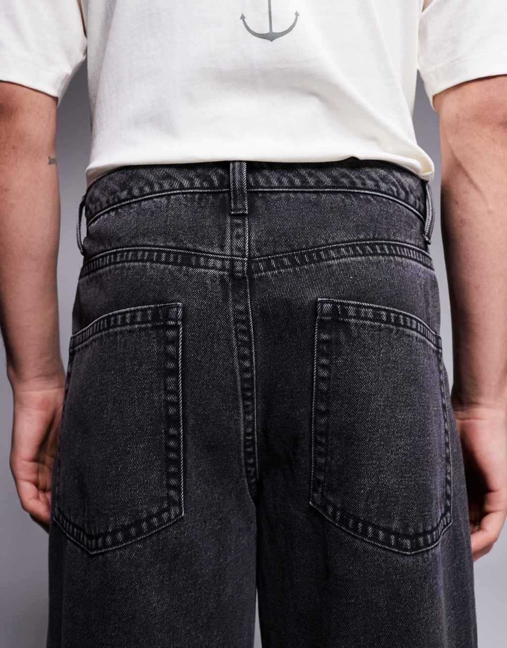 ASOS DESIGN super baggy jeans in washed black Product Image