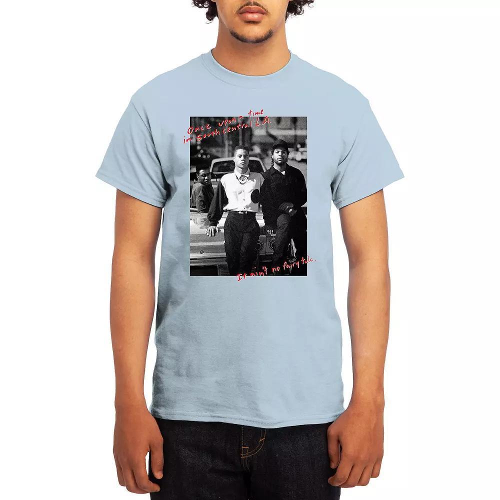 Men's Boyz N' The Hood Once Upon A Time Black & White Script Tee, Boy's, Size: Large, Light Blue Product Image