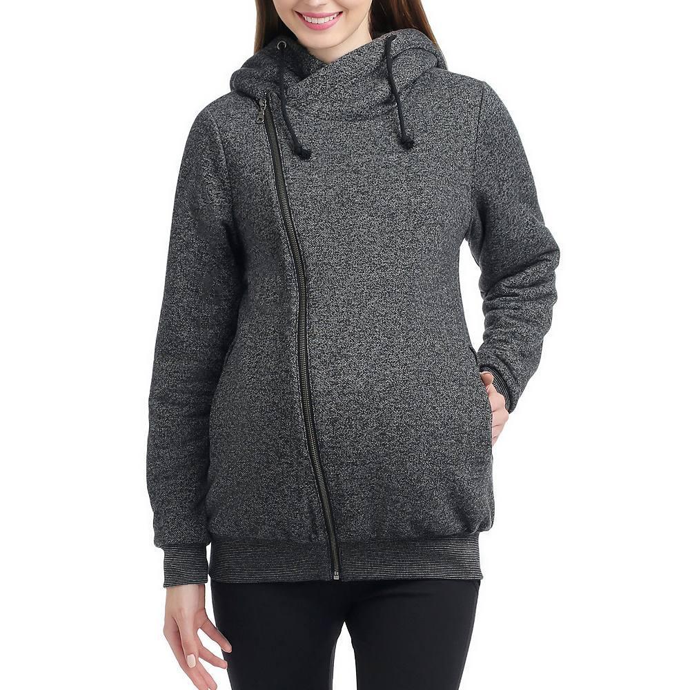 Maternity Pokkori Hooded Sweatshirt Jacket, Women's, Size: Large-Mat, Gray Product Image