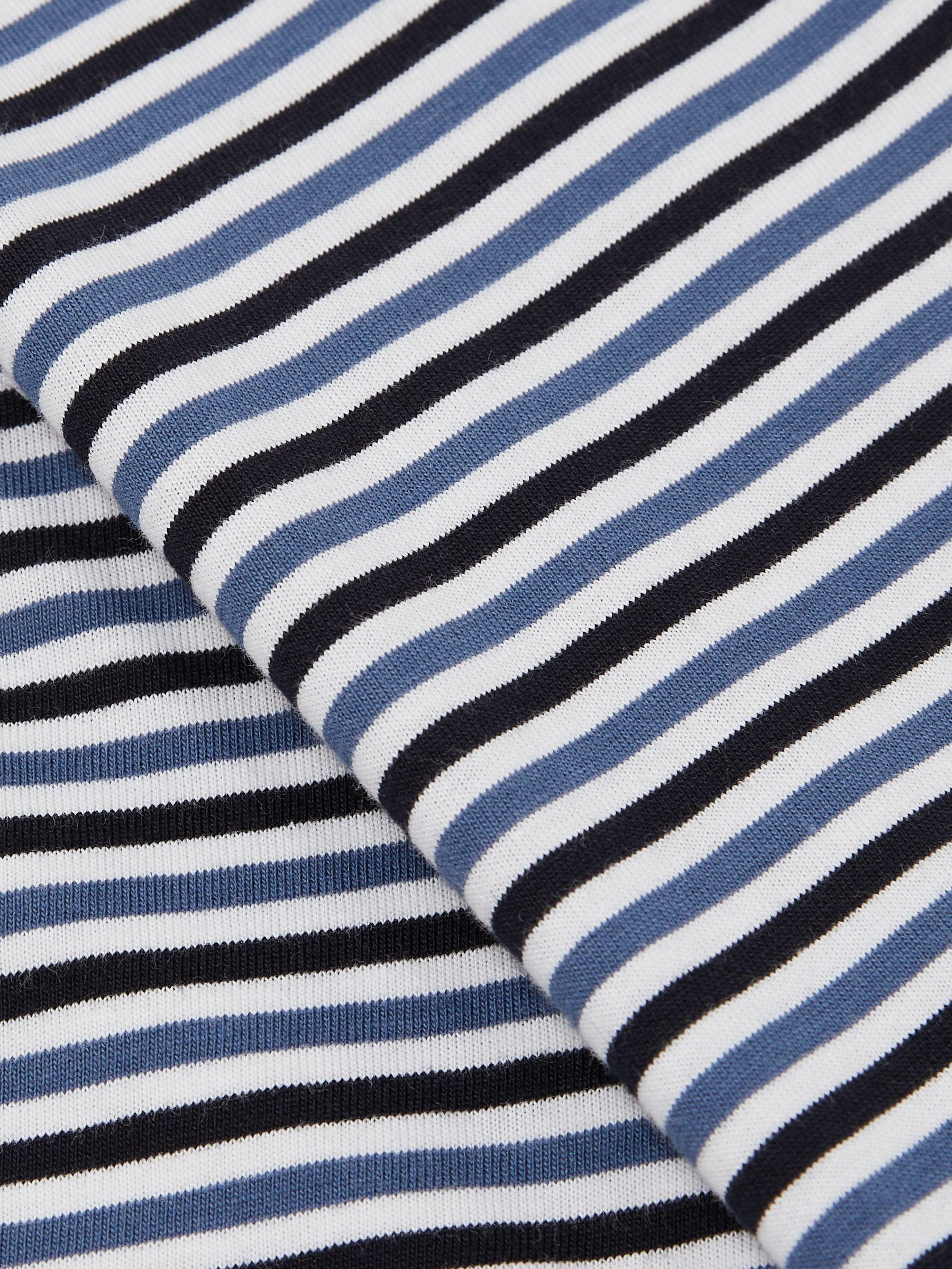Mercerised-Cotton Stripe T-Shirt in Blue/White Product Image