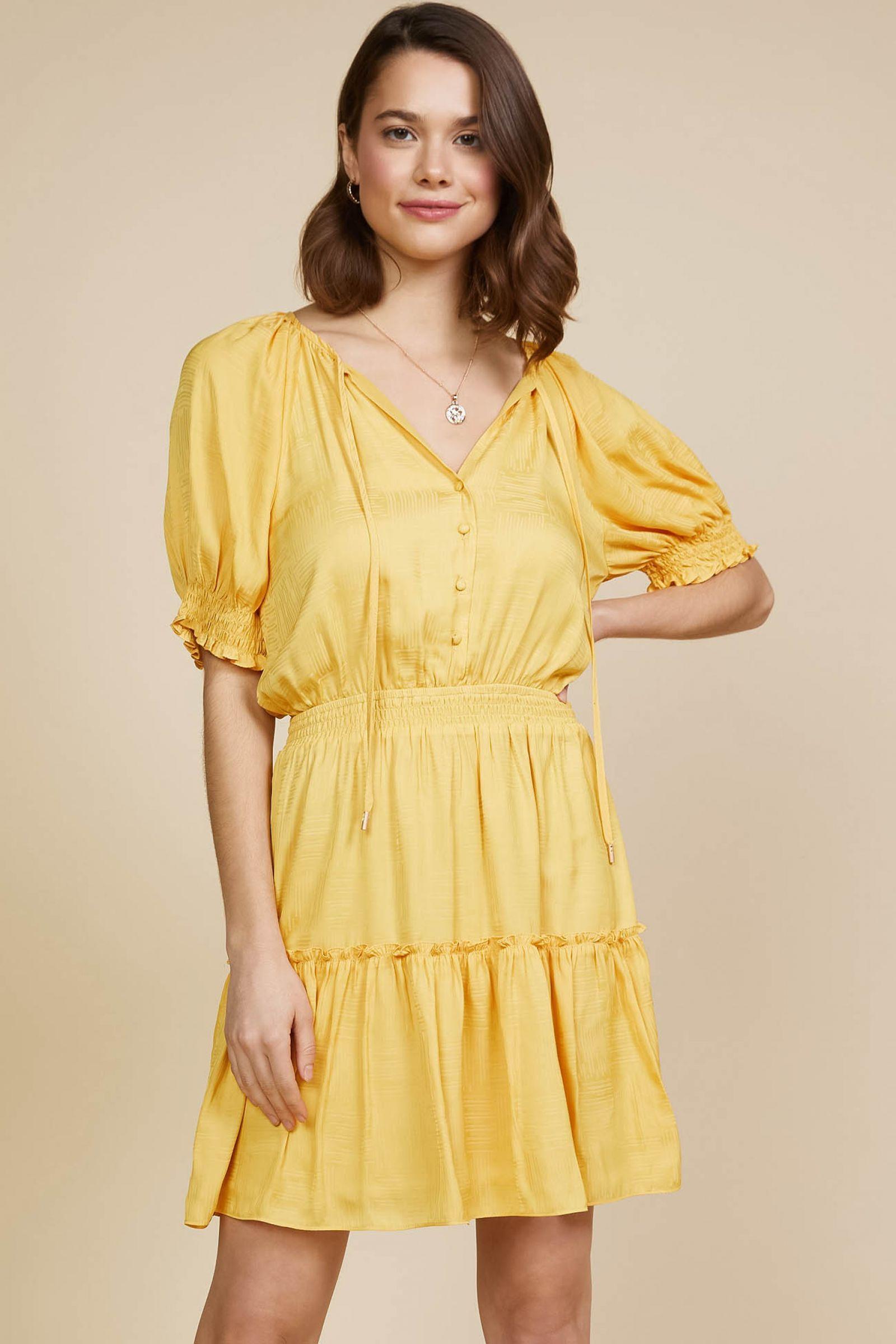 Solid Tiered Above Knee Dress Product Image