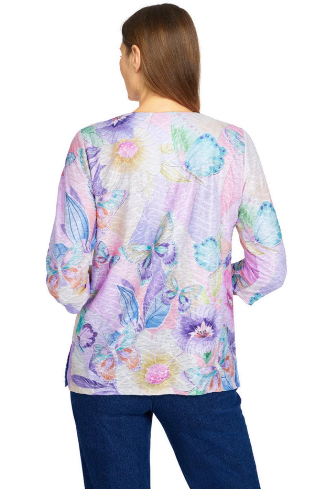 Butterfly Colorblock Split Neck Top Product Image