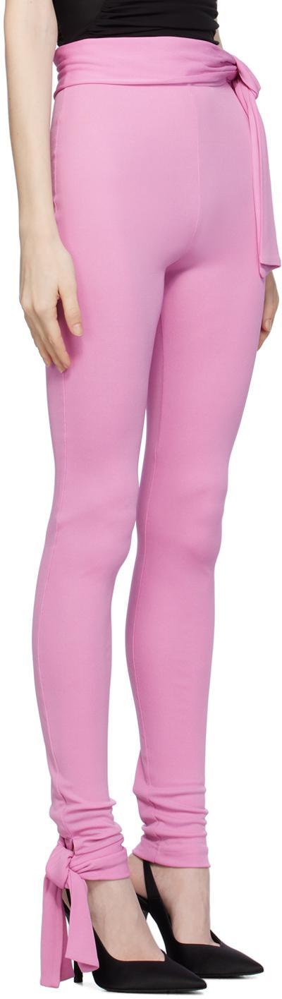 MSGM Pink Self-tie Leggings In 12 Pink Product Image