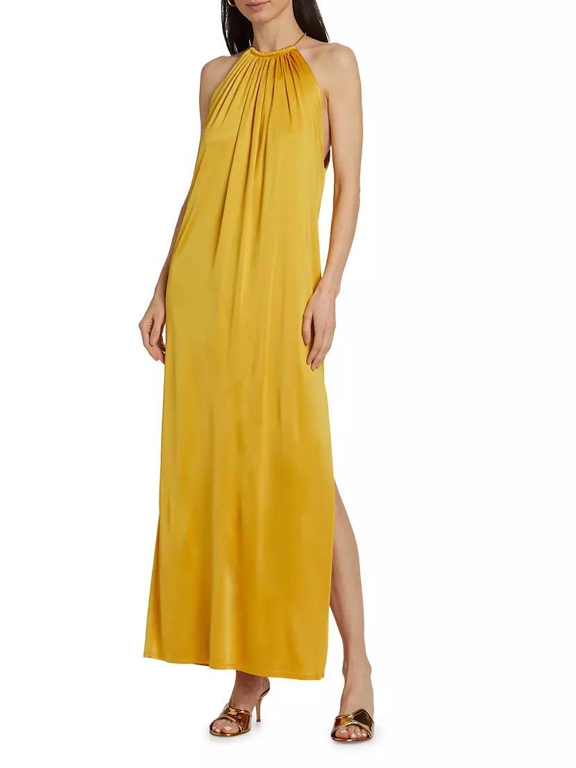 Estere Satin Halter Maxi Dress Product Image