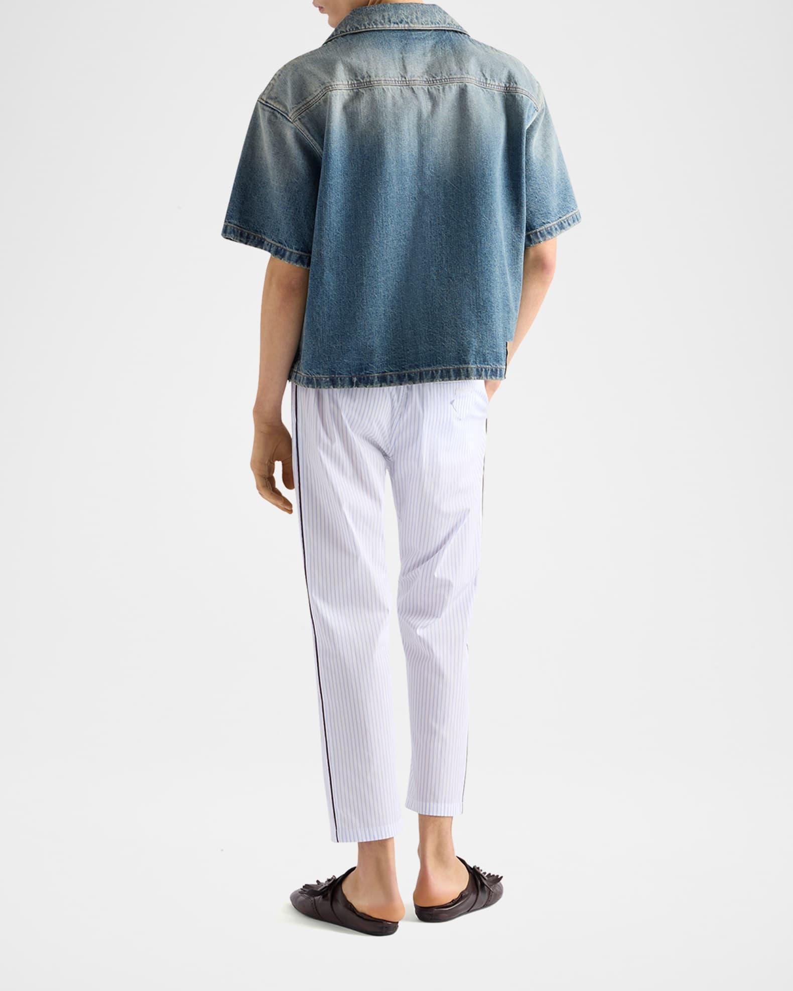Men's Denim Boxy-Fit Bowling Shirt Product Image