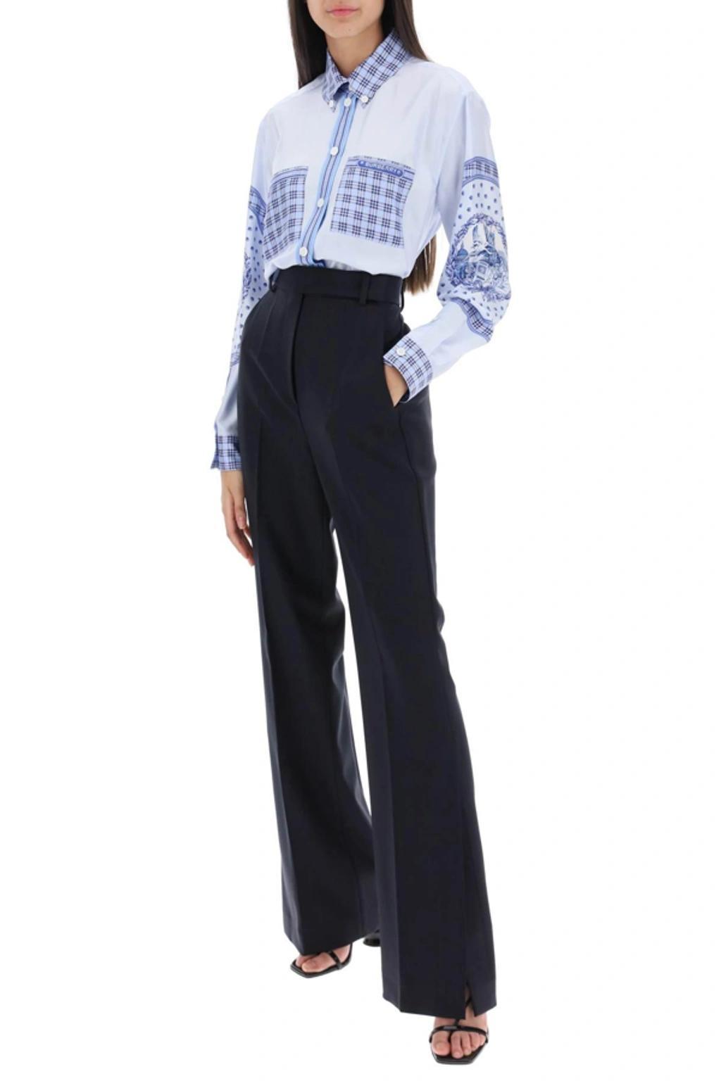 BURBERRY Woman Shirt Sky Blue Size 8 Silk Product Image