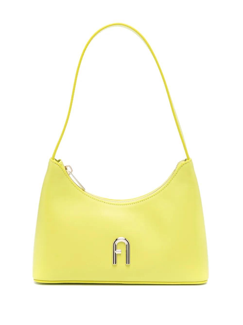 FURLA Diamond Leather Shoulder Bag In Yellow Product Image