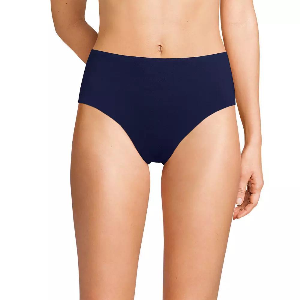 Women's Lands' End Mid Rise Bikini Swim Bottoms, Size: 12, Deep  Blue Product Image