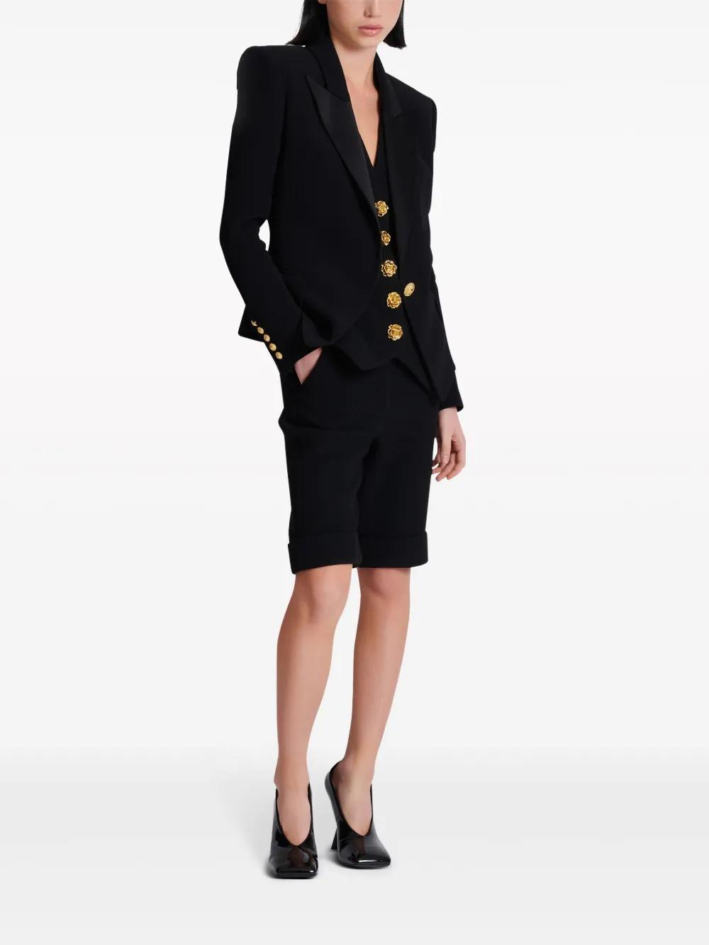 satin-lapel single-breasted blazer Product Image