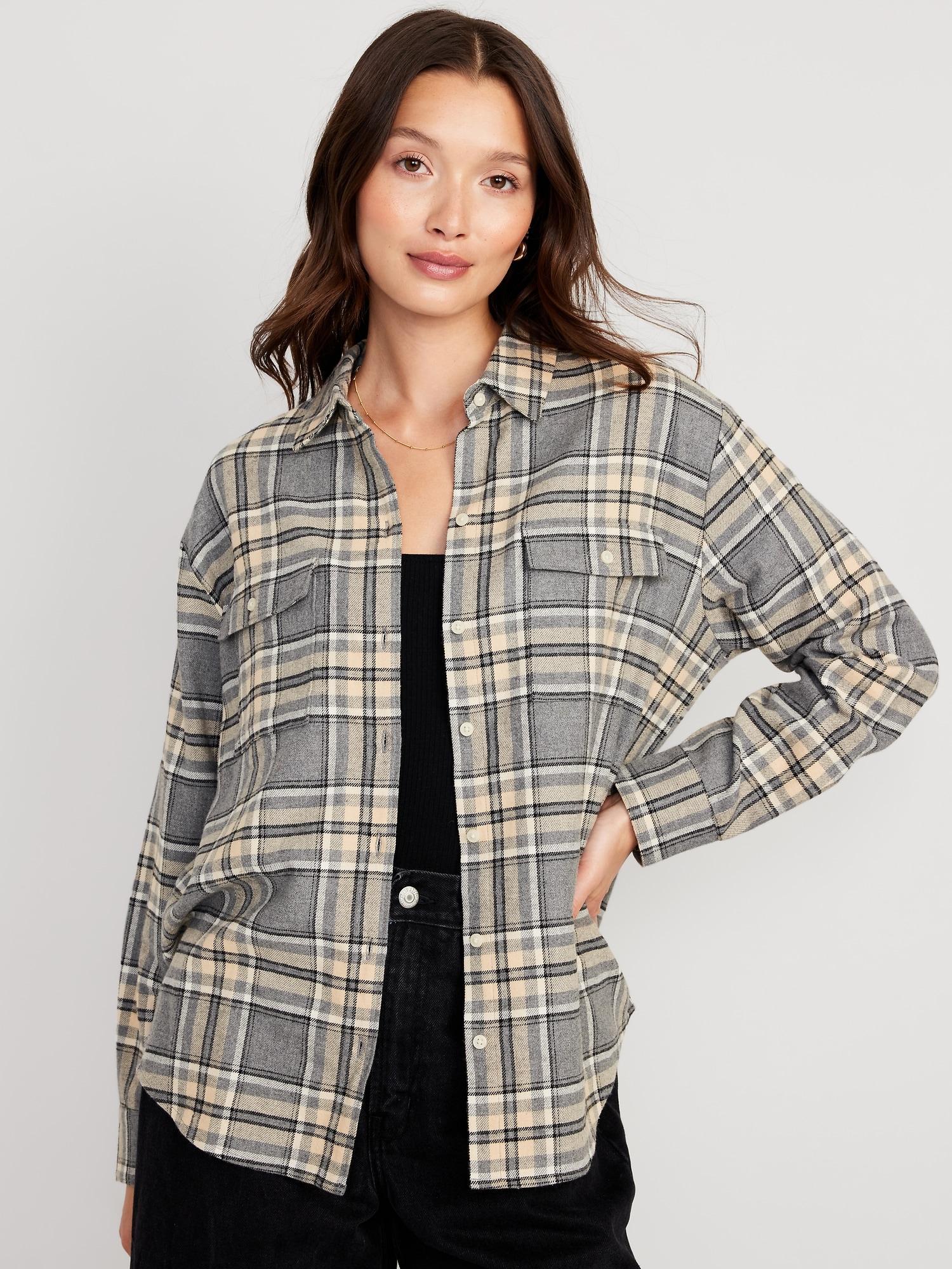 Loose Flannel Boyfriend Shirt Product Image