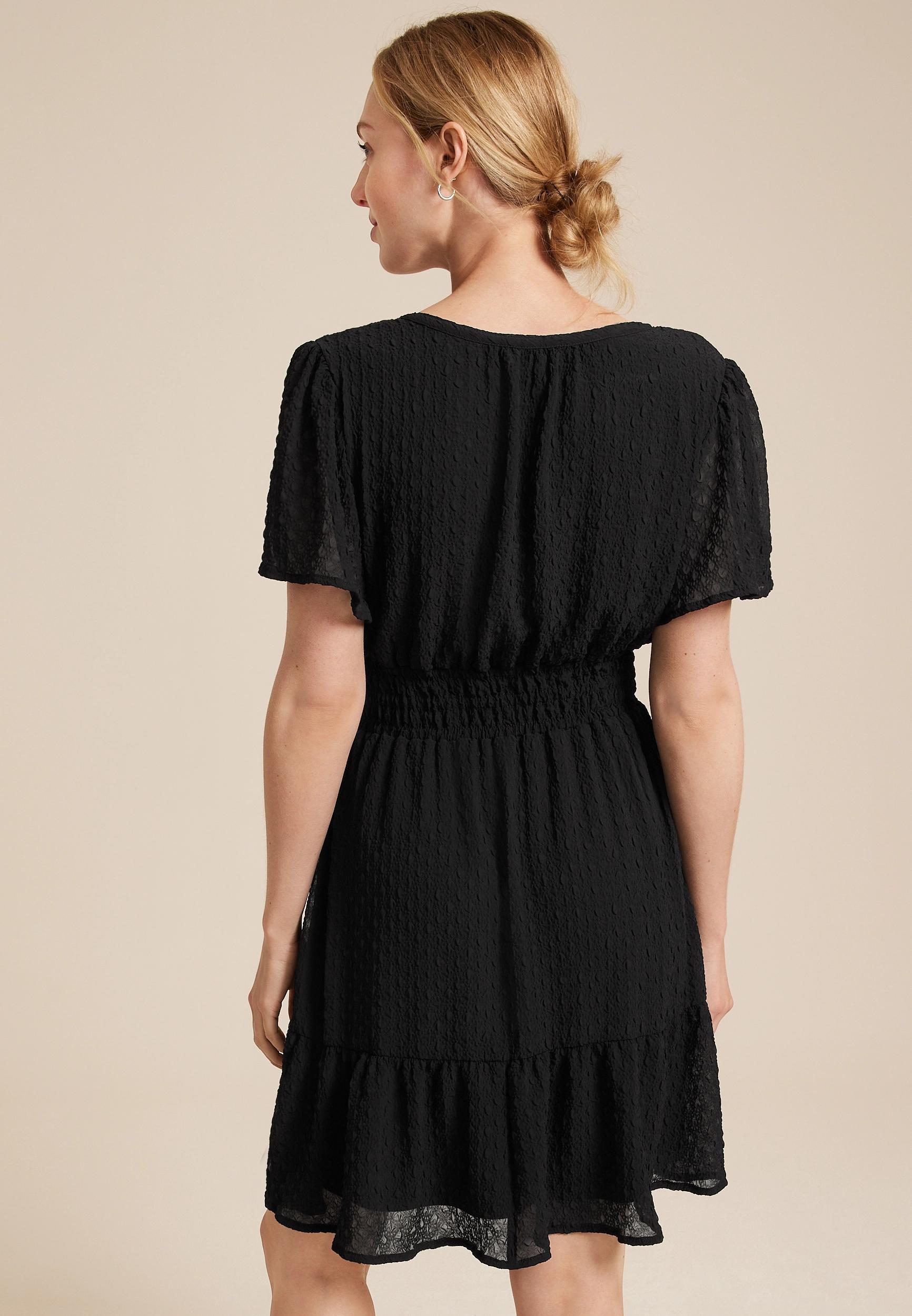 Maurices Womens Textured Notch Neck Mini Dress Blue Size X Small Product Image
