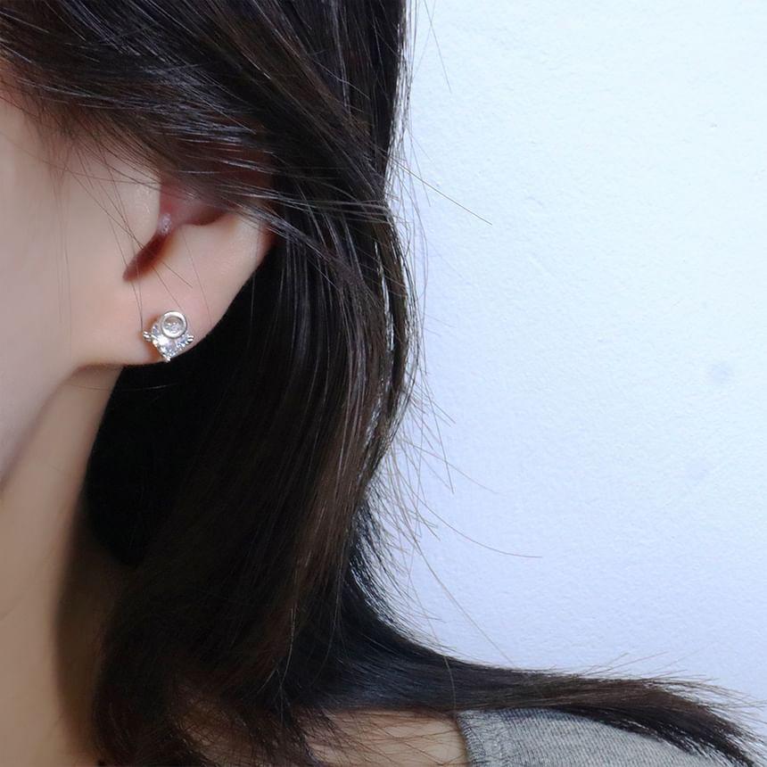 Heart Rhinestone Angel Alloy Stud Earring Product Image