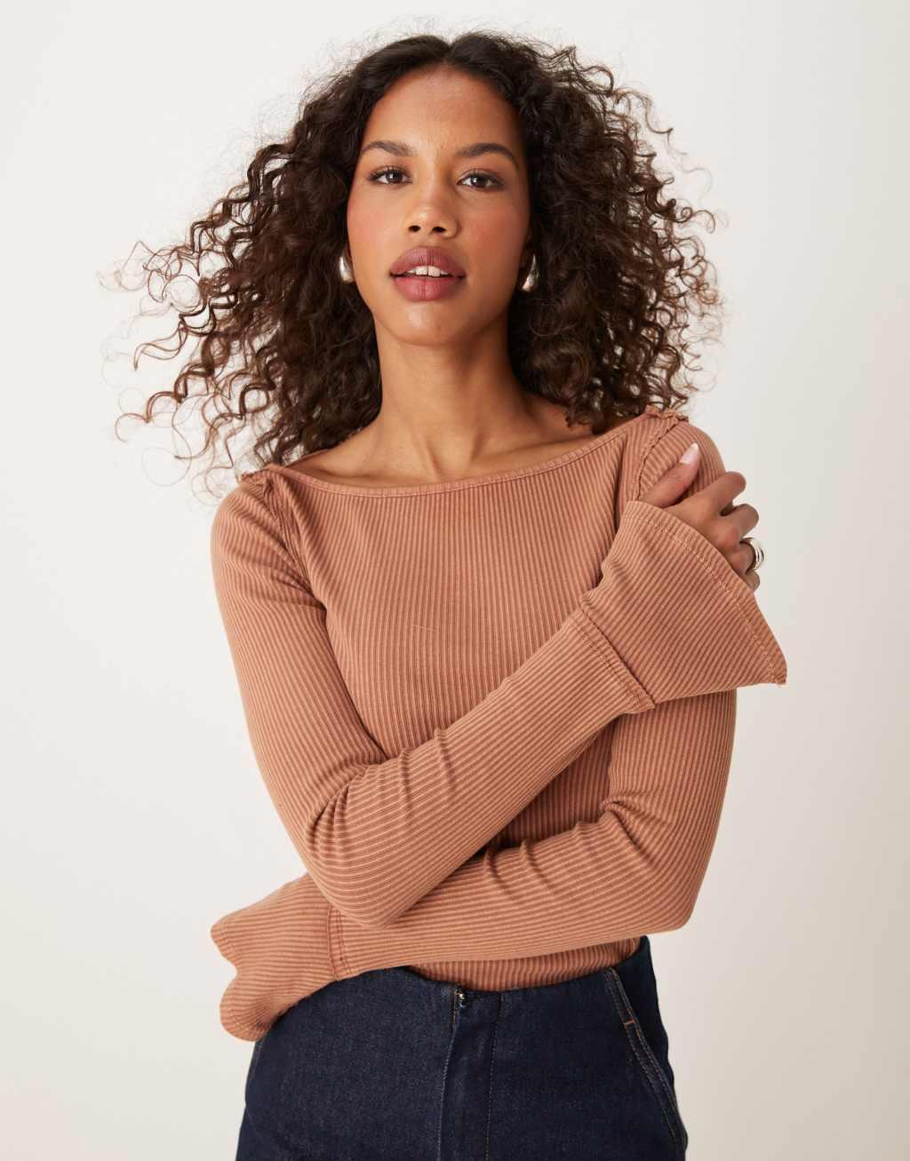 Free People Soul Sister layering top in brown Product Image