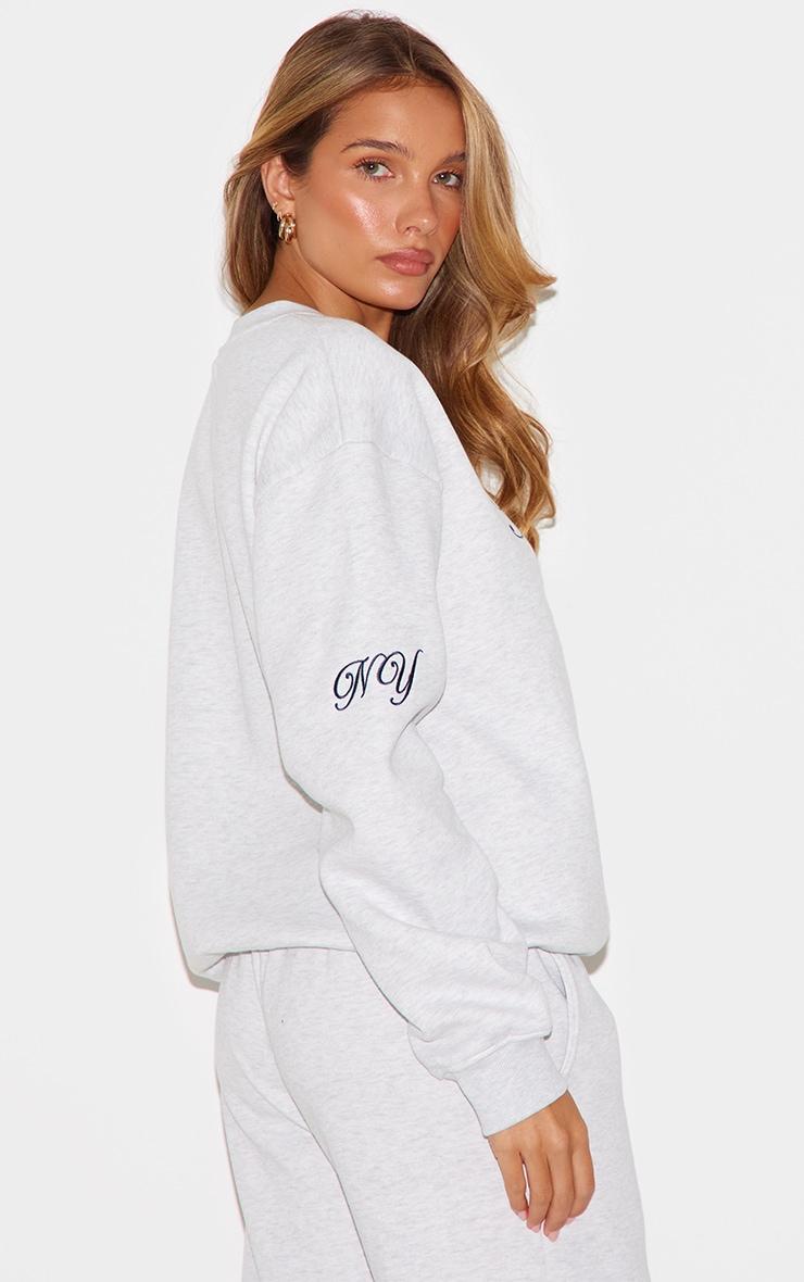  Ash Grey New York Embroidered Boxy Sweat Product Image