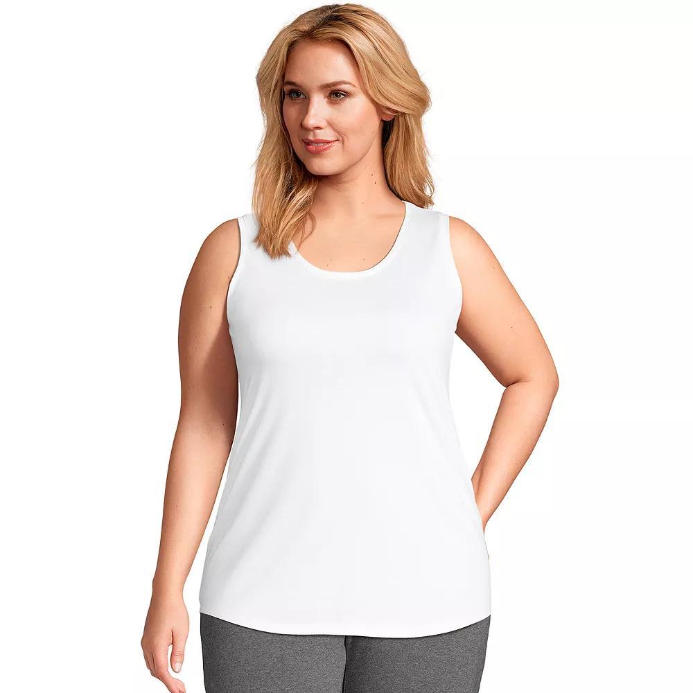 Plus Size Lands' End Scoopneck Tunic Tank Top, Women's, Size: 3XL, Radiant Blue Product Image