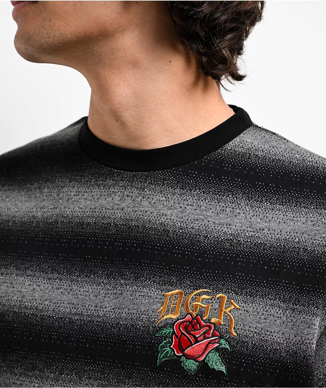 DGK Boulevard Knit Black & Grey Stripe T-Shirt  Product Image