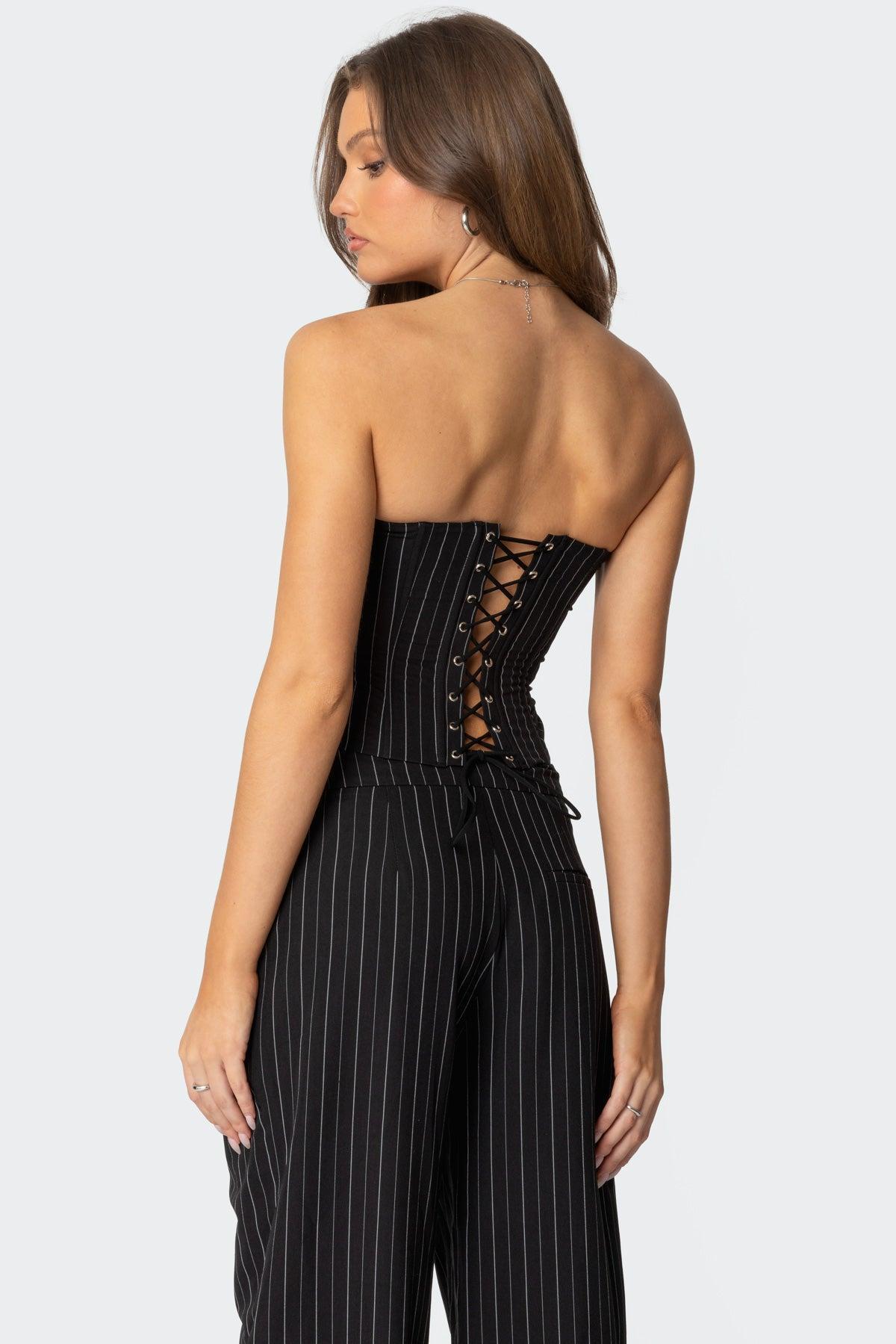 Aliza Strapless Pinstripe Corset Product Image