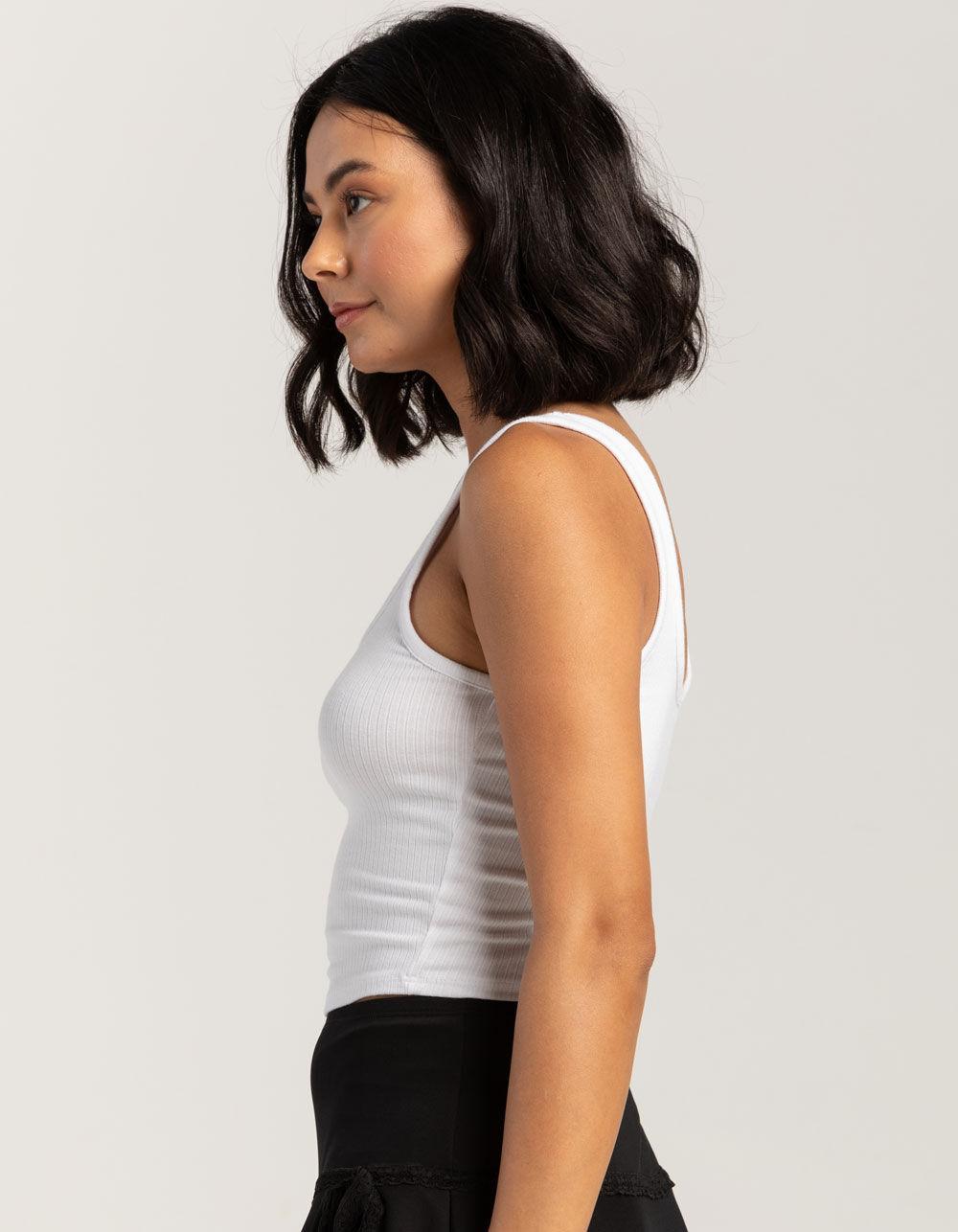 TILLYS Square Neck Womens Tank Top - WHITE Product Image