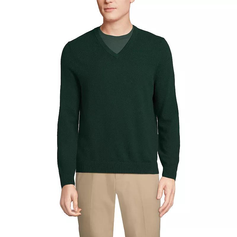 Men's Lands' End Fine-Gauge Cashmere V-neck Sweater, Size: Large, Fresh Red Product Image