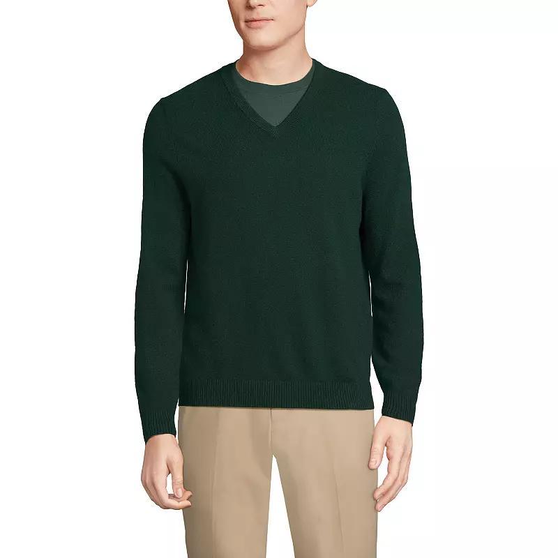 Men's Lands' End Fine-Gauge Cashmere V-neck Sweater, Size: Large, Fresh Red Product Image