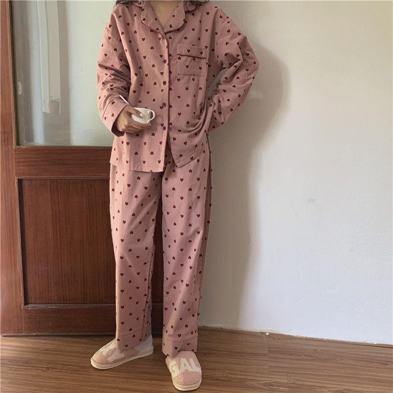 Heart Print Pajama Set Product Image