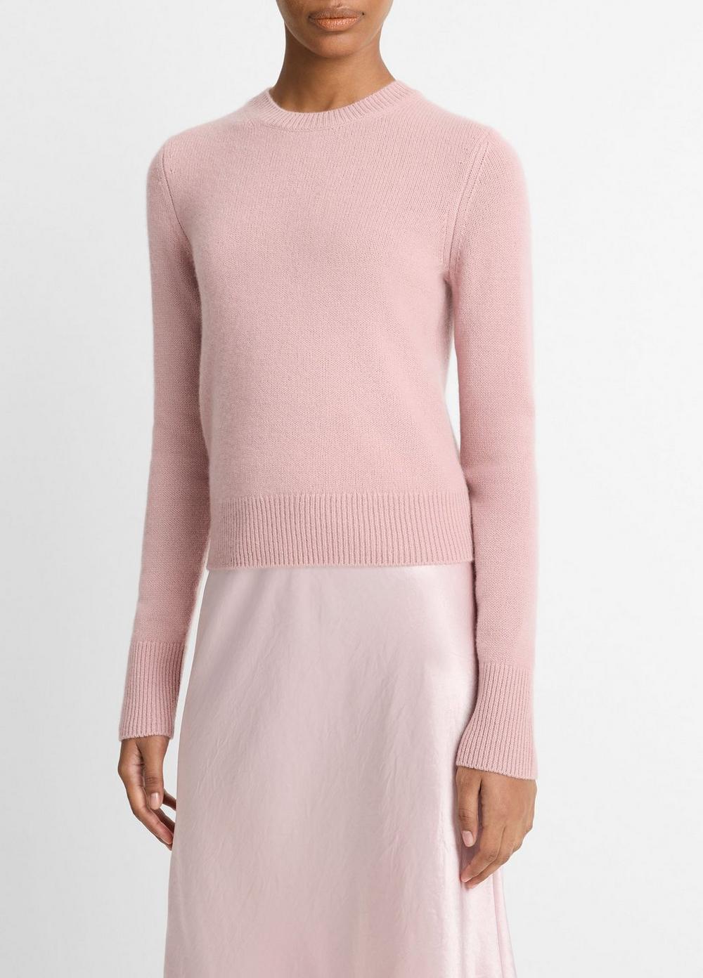 Womens Cashmere Crew Neck Sweater, Birch Stone, Size XL Vince Product Image