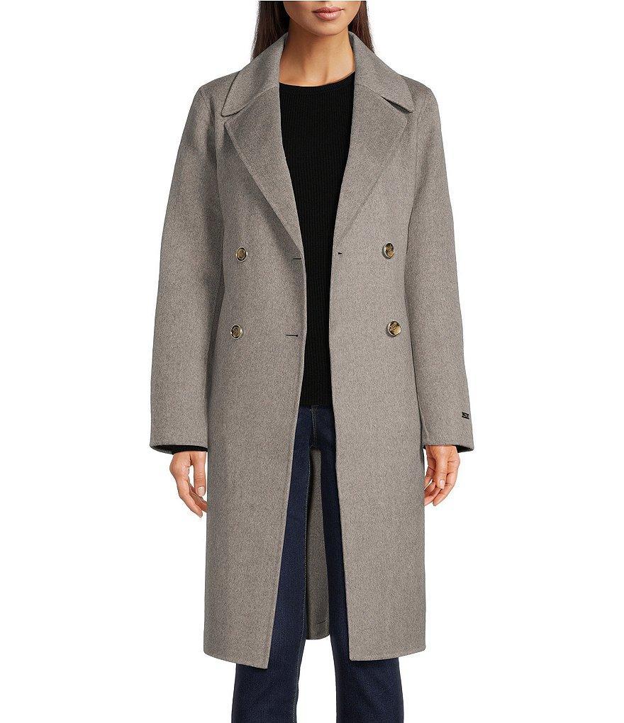Vince Camuto Wool Double Breasted Notch Collar Button Front Walker Coat Product Image
