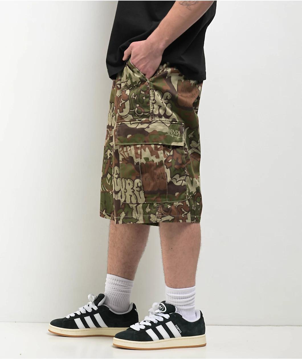 Empyre Handstyle Camo Ultra Loose Cargo Skate Shorts Product Image