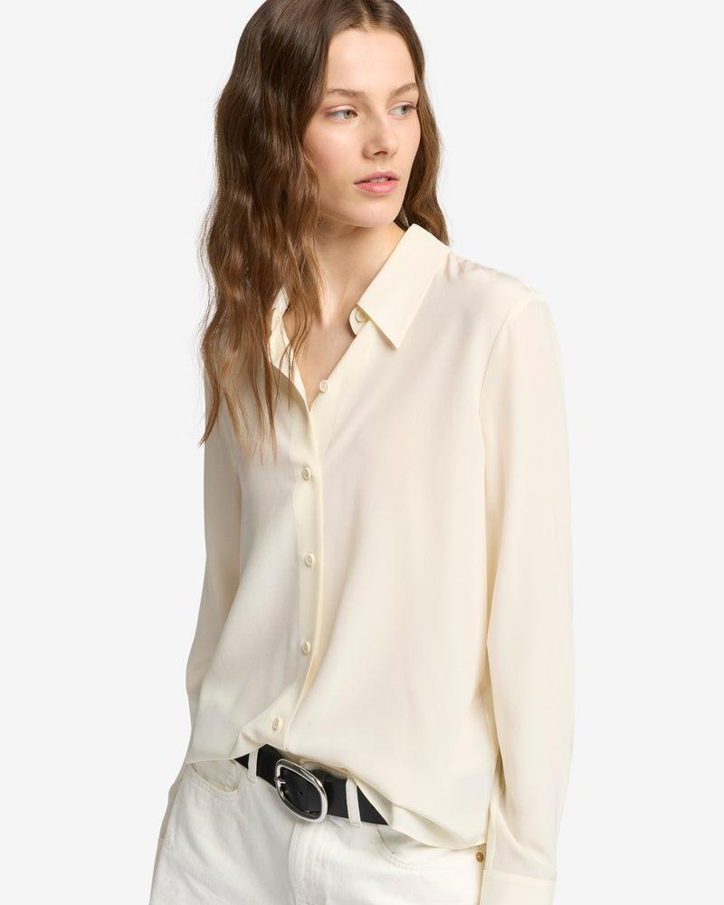 Long Sleeve Silk Blouse Product Image