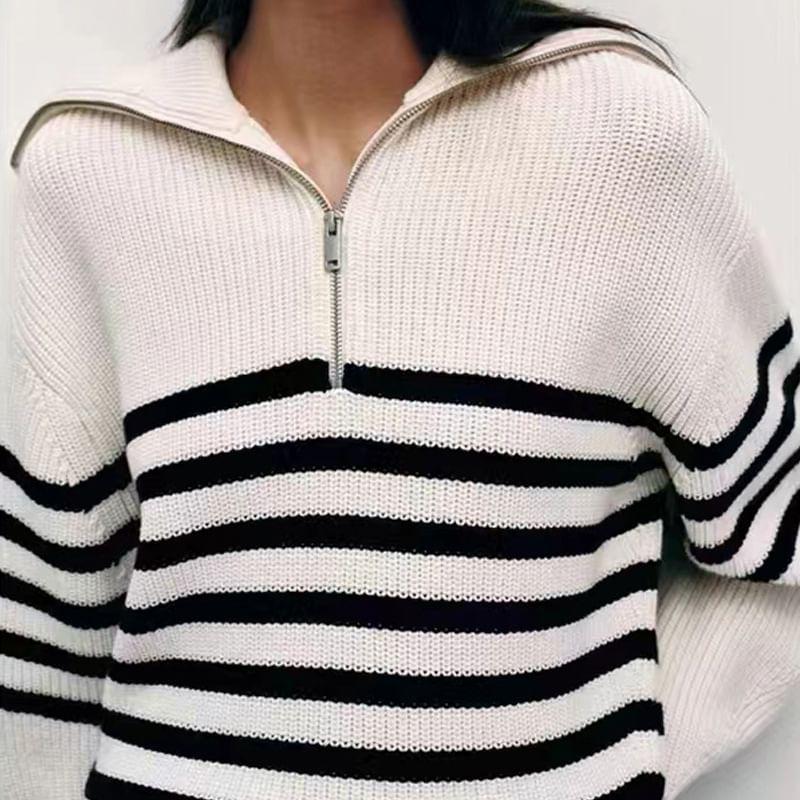 Long-Sleeve Plain Half-Zip Sweater (Various Designs) Product Image