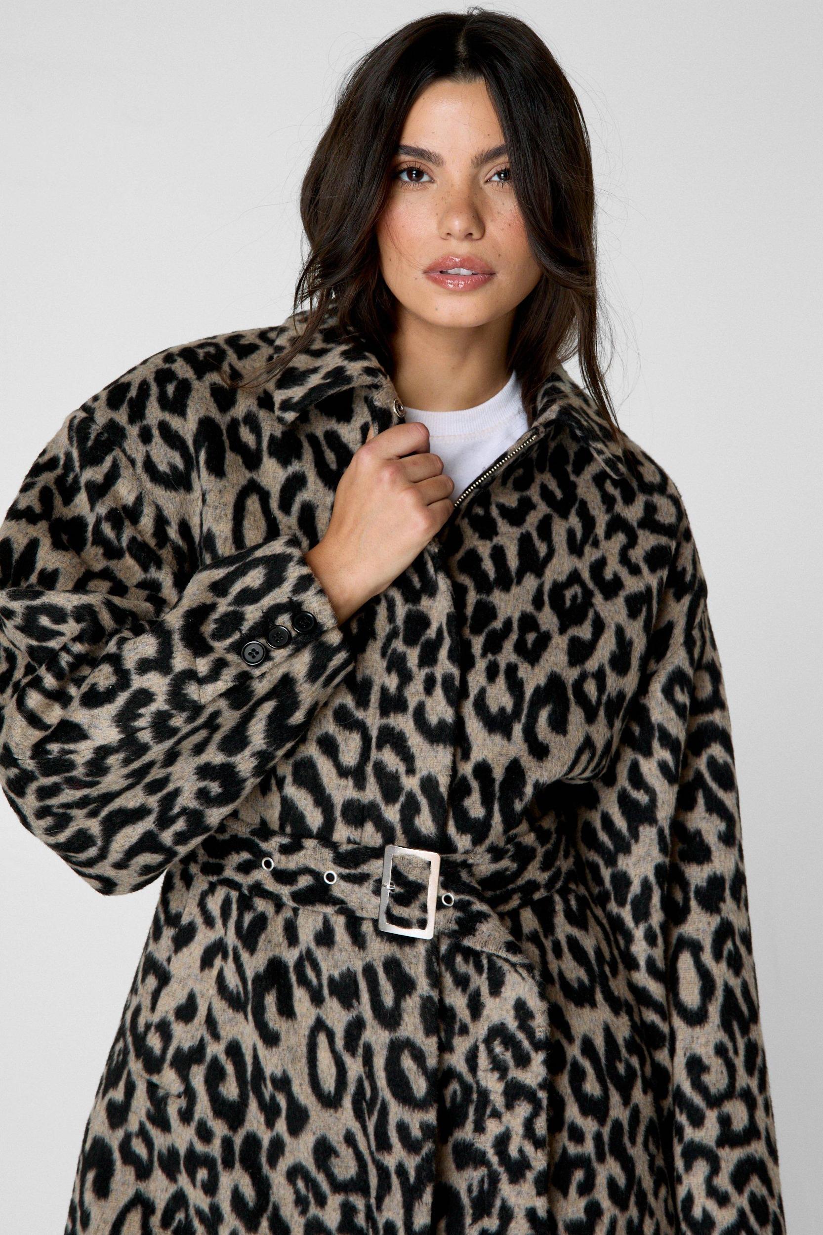 Wool Blend Animal Tailored Coat Product Image