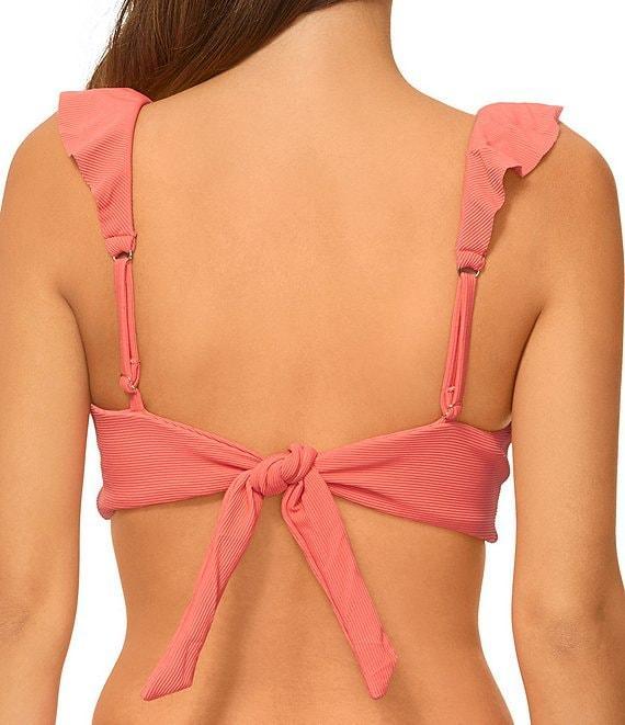 Raisins Seastar Solids Cabo Textured Ribbed Ruffle V-Waist Hipster Swim Bottom Product Image