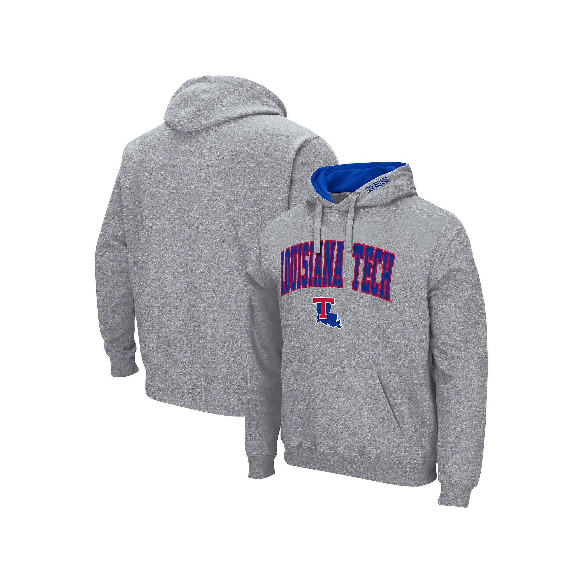 Men's Colosseum Heathered Gray Illinois State Redbirds Arch & Logo 3.0 Pullover Hoodie, Size: Medium, Ils Grey Product Image