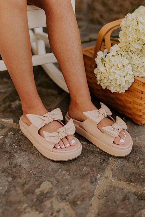 The Kiara Faux Leather Sandal in Natural Product Image