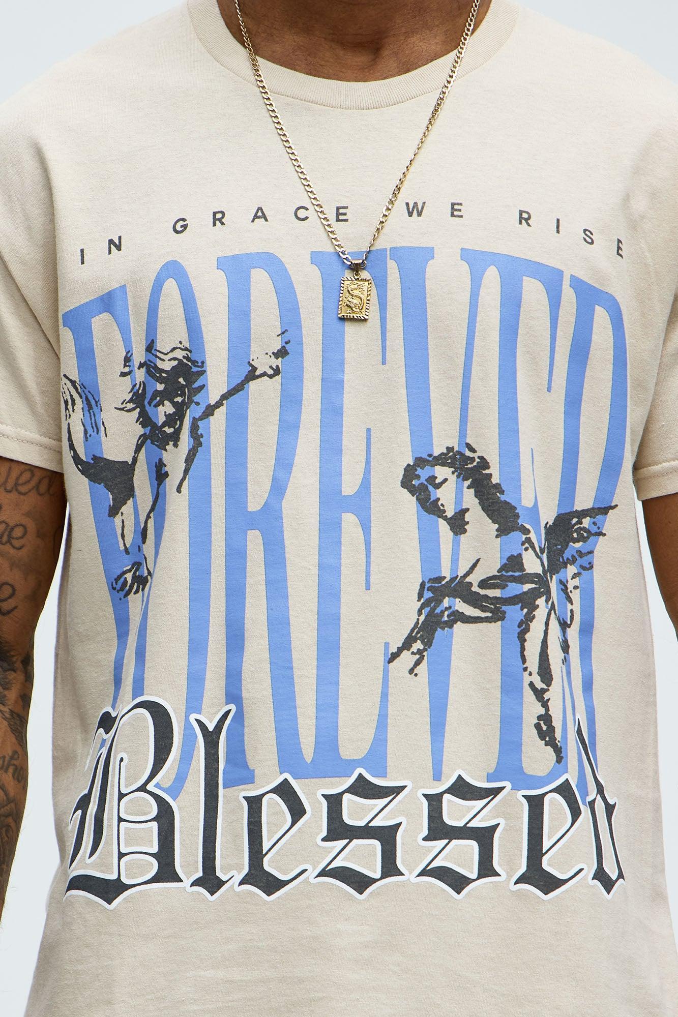 Foreverr Blessed Short Sleeve Tee - Taupe Product Image