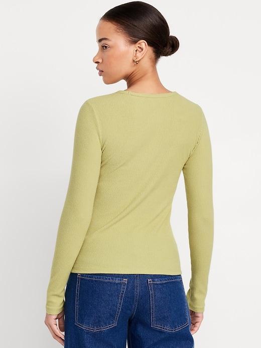 Plush-Knit Long-Sleeve T-Shirt Product Image