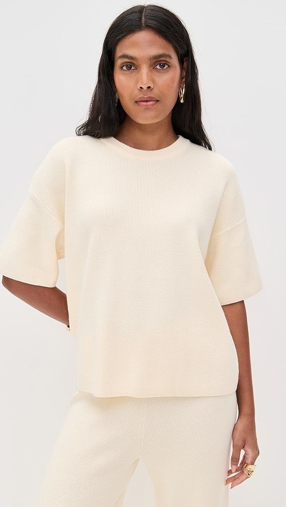 English Factory Collar Knit Half Sleeves Top | Shopbop Product Image