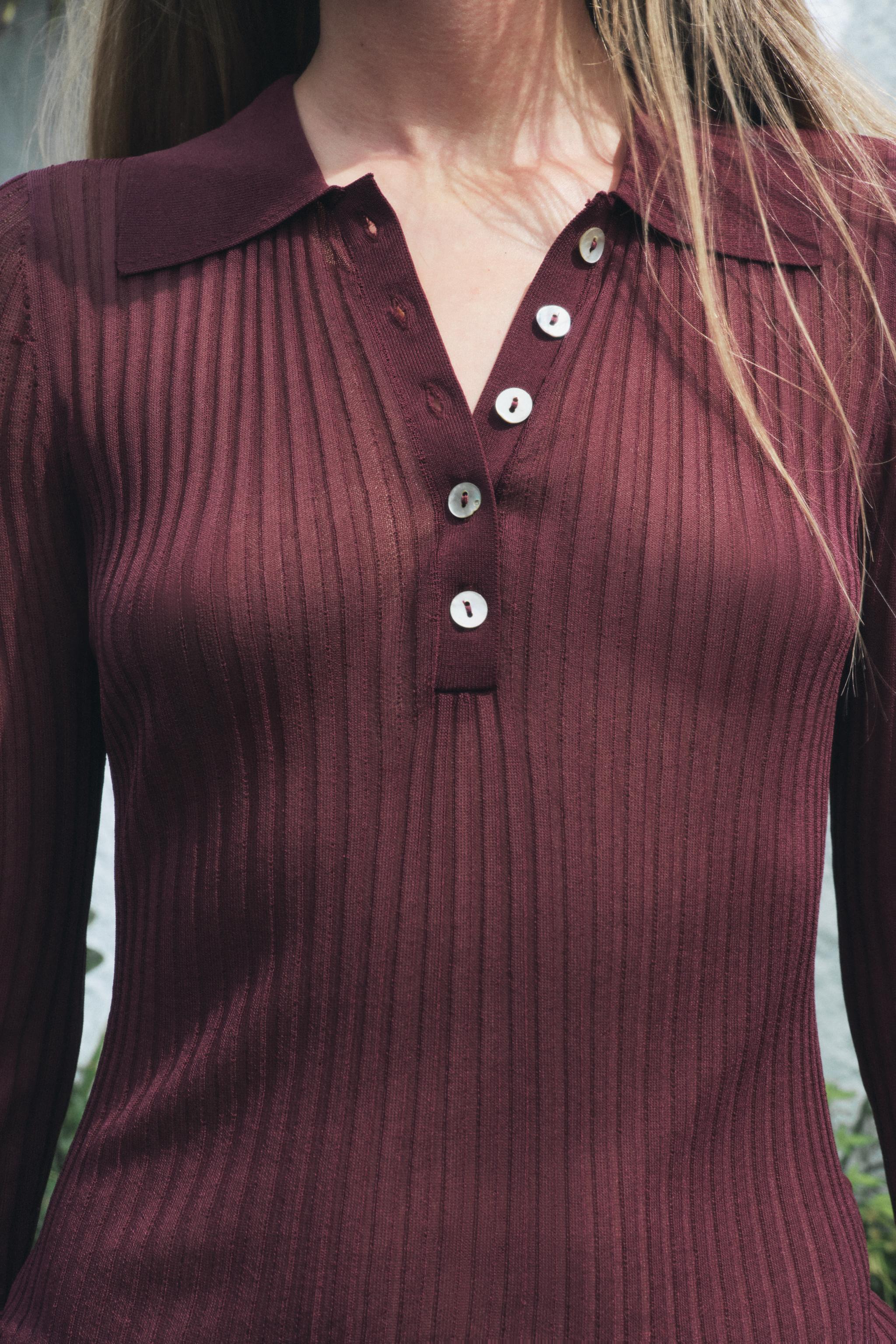 FINE RIBBED KNIT TOP Product Image