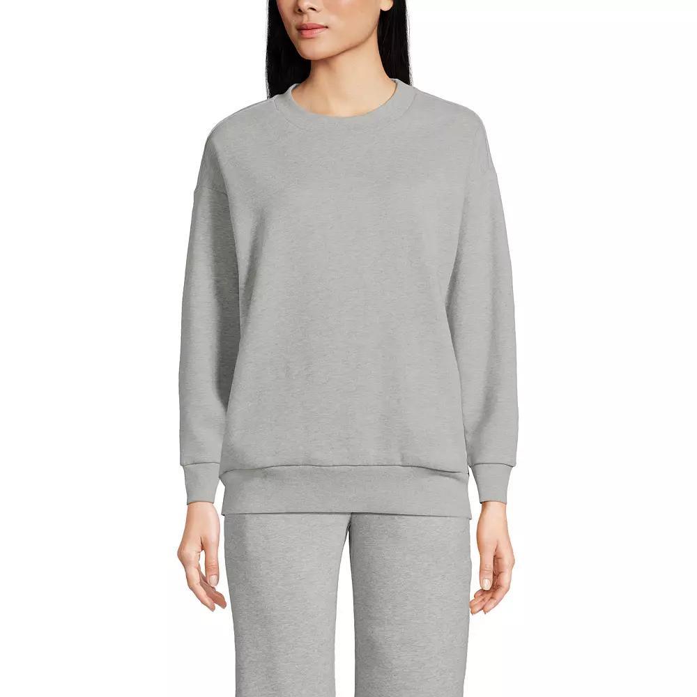 Women's Lands' End Modern Fit Crewneck Sweatshirt, Size: XL, Black Product Image