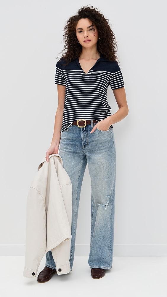 rag & bone The Knit Stripe Polo | Shopbop Product Image