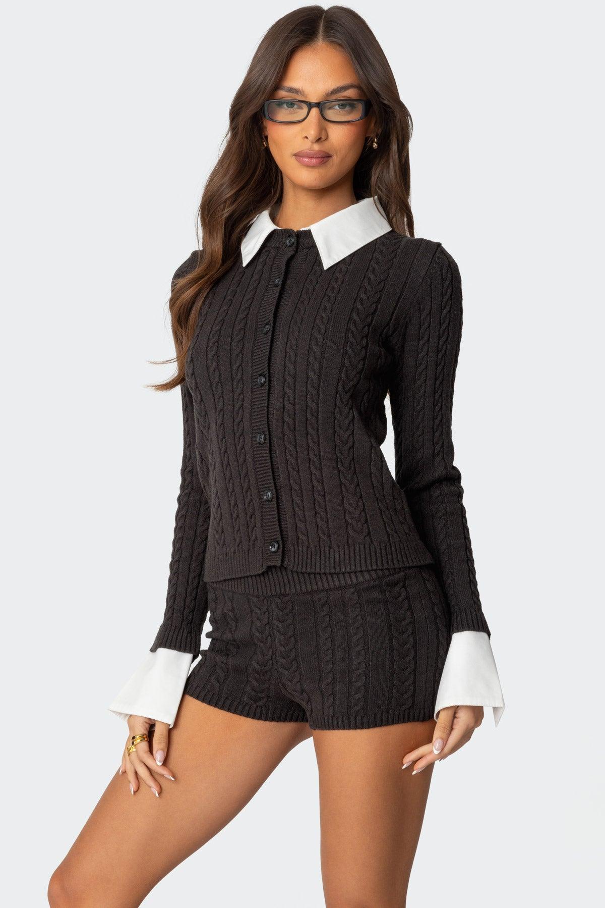Avey Detachable Cuff & Collar Cardigan Product Image