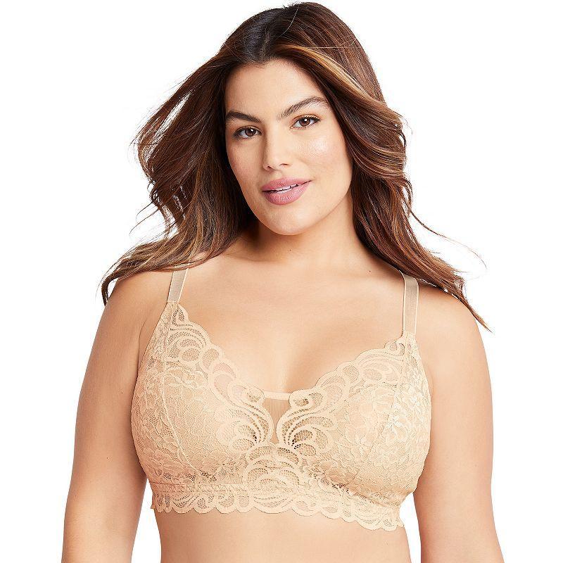 Bali® Lace Desire® Wireless Bra DF6591, Women's, Size: XL, Brown Product Image