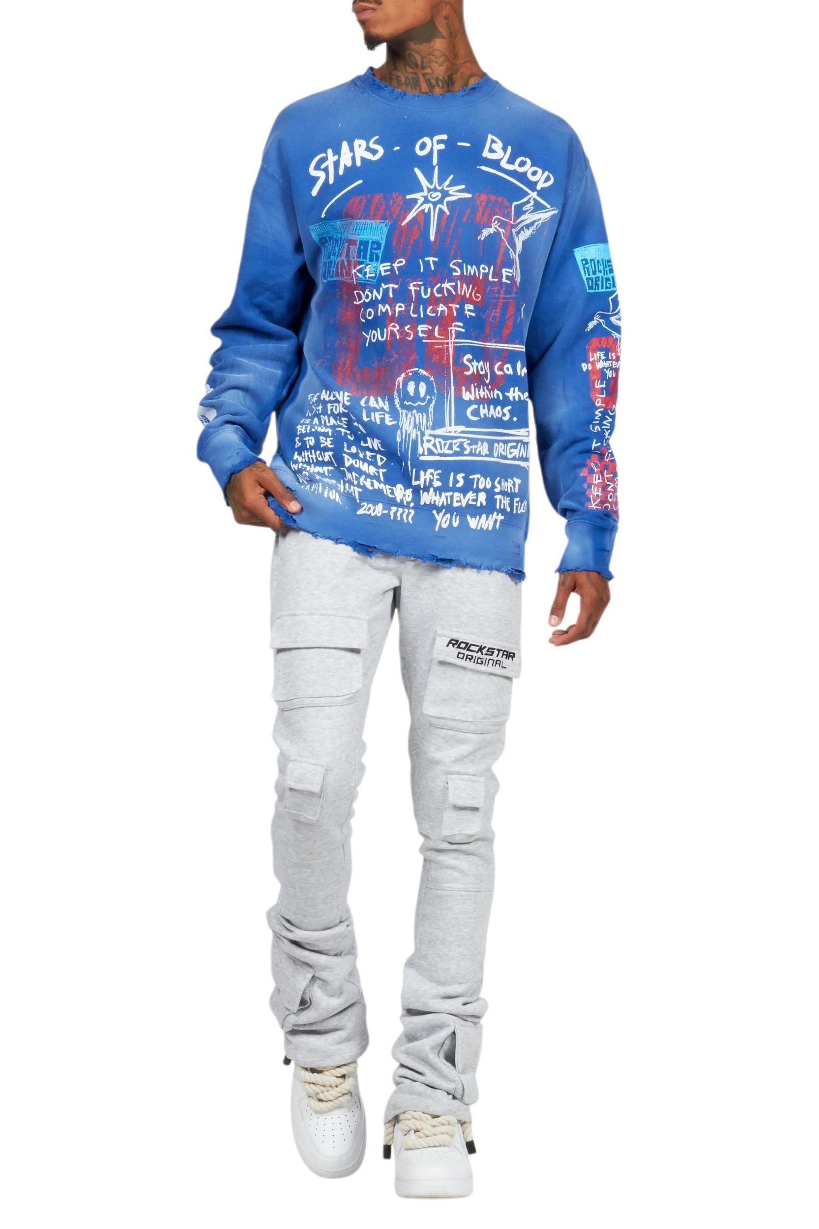 Connor Grey Stacked Flare Track Pant Male Product Image