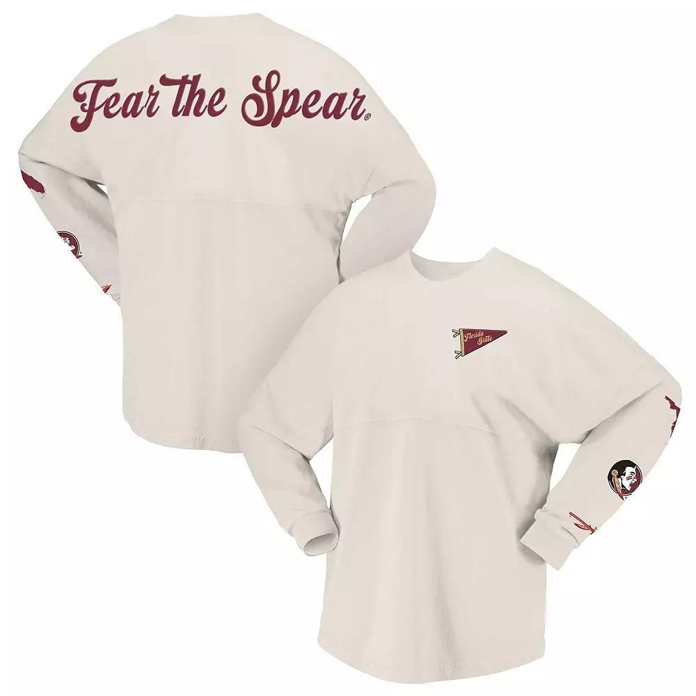 Women's Spirit Jersey Natural Florida State Seminoles Local Long Sleeve T-Shirt, Size: XXL, Beige Product Image